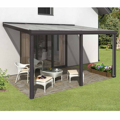Skan Holz Aluminium Terrassenüberdachung Garda Breite 434 cm