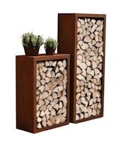 Badeko Holzregal „Lounge“ einfach – 100x70 cm in Edelrostoptik