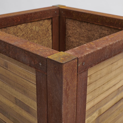 BambusBASIS Hochbeet mit Kokosfrostschutzmatte - Profile Corten