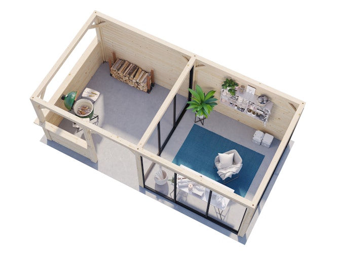 Palmako Pavillon Bianca 16,6 m² Set 508 Slide Plus mit Isolierglas-Schiebetüren