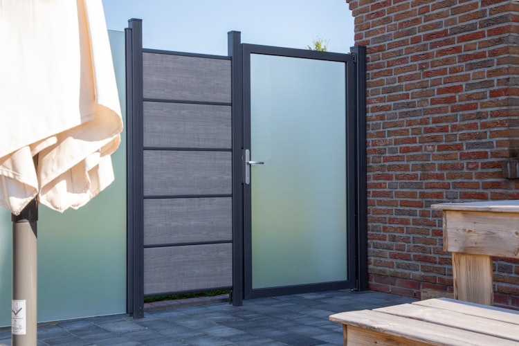 GroJa Ambiente Einzeltor 100 x 180 cm mit Alurahmen Anthrazit DB 703