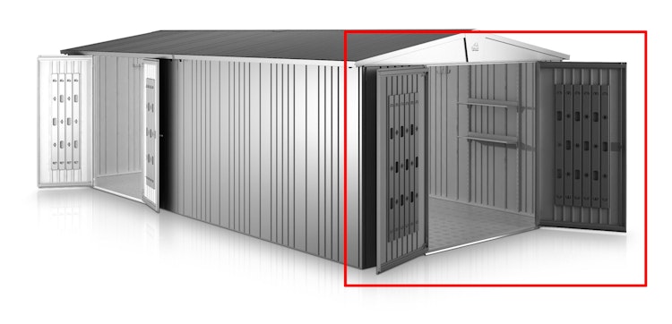 Biohort extrabreite Zusatztür 171 x 171 cm zusätzlich zur Standardtür für Gerätehaus Europa
