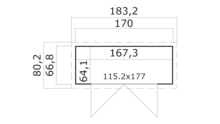 Weka Gartenhaus Mori mit Pultdach - 13 mm