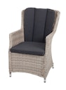 Vorschaubild Garden Pleasure Gartenmöbel Set DIJON I, Tisch 200 x 100 + 4 Sessel, Polyrattan Sesamgrau / Glasplatte / Kissen 100 % Polyester Dunkelgrau