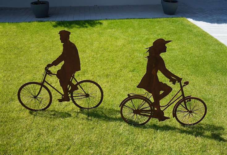 Badeko Deko-Fahrradfahrer „Gustav“ in Edelrostoptik