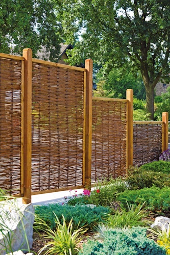 T&J FAKO Weidengeflechtzaun mit Rahmen