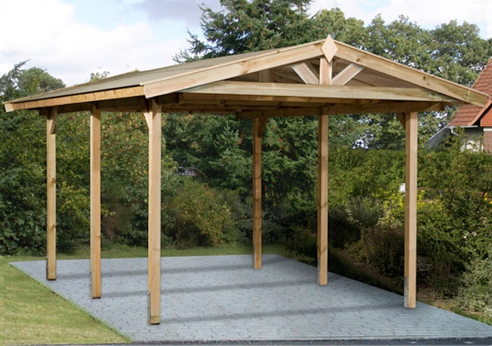 Weka Satteldachcarport 611 (Holzcarport)