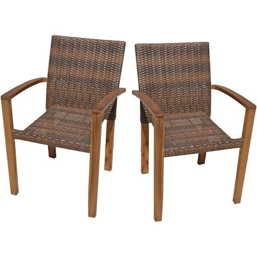 Garden Pleasure Gartenmöbel-Set TOPEKA, Tisch + 6 Stühle, Akazie / Polyrattan