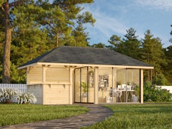 Palmako Pavillon Bianca 16,6 m² Set 508 Slide Plus mit Isolierglas-Schiebetüren