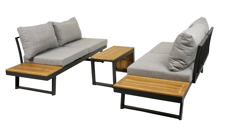 Garden Pleasure Lounge Set FELICE, Aluminium / Akazie / Kissen 100 % Polyester