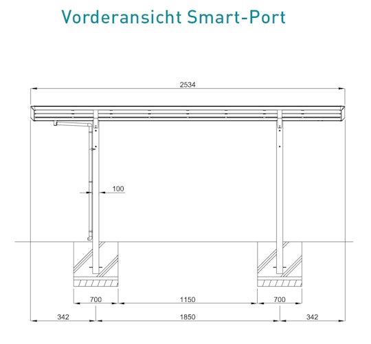 Ximax Carport Smart Port Typ 60 Mini 253 x 209 cm