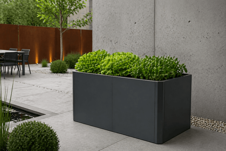 Premium Hochbeet aus Stahl anthrazit 120 x 80 x 75 cm