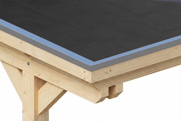 Skan Holz Emsland - Flachdach Doppelcarport aus Leimholz Breite 609 cm