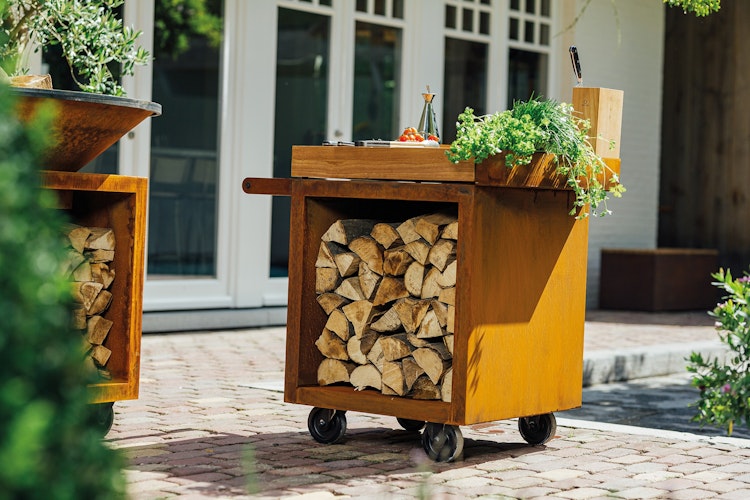 OFYR Mise en Place Table Corten 65 PRO Teakholz