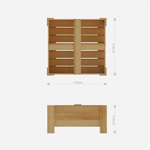 Ante Pflanzgefäß B95 x T92 x H45 cm