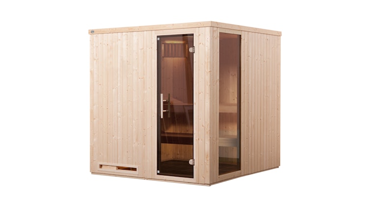 Weka Sauna Halmstad 2 mit Glastür + Fenster und Fronteinstieg - 68 mm