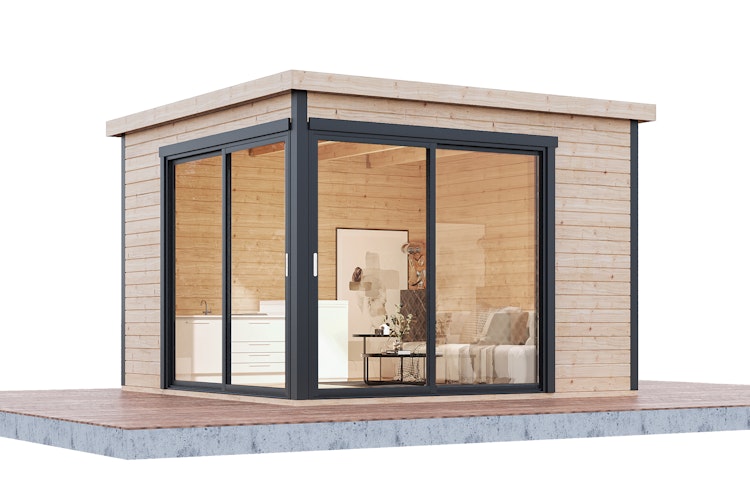 Wolff Finnhaus Gartenhaus Starla 3232 mit 2 Schiebetüren