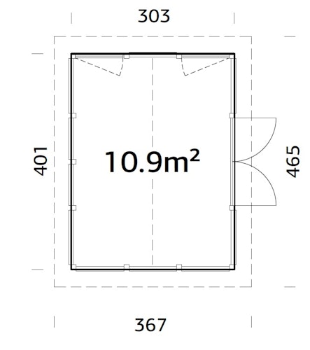 Palmako Pavillon Isabella 10,9 m² - 90 mm