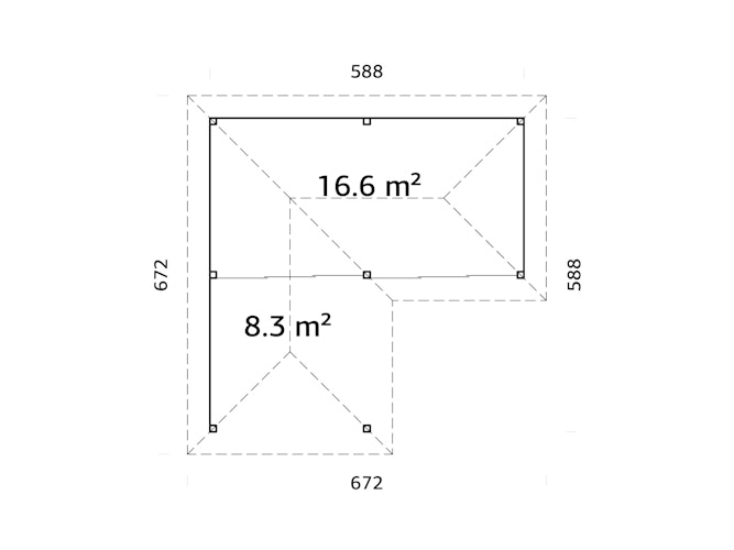 Palmako Pavillon Bianca 24,9 m² Set 213 Slide - 28 mm