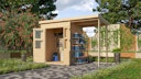 Vorschaubild Karibu Eco Gartenhaus Merseburg 2 inkl. Anbaudach - Sparset