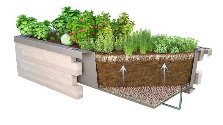 JUWEL Hochbeet Timber Pflanzkasten für Balkon und Terrasse 