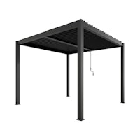 Ximax Lamellendach Pergola Shade freistehend 3x3 m ohne Farbbeleuchtung Dunkelgrau Manuell