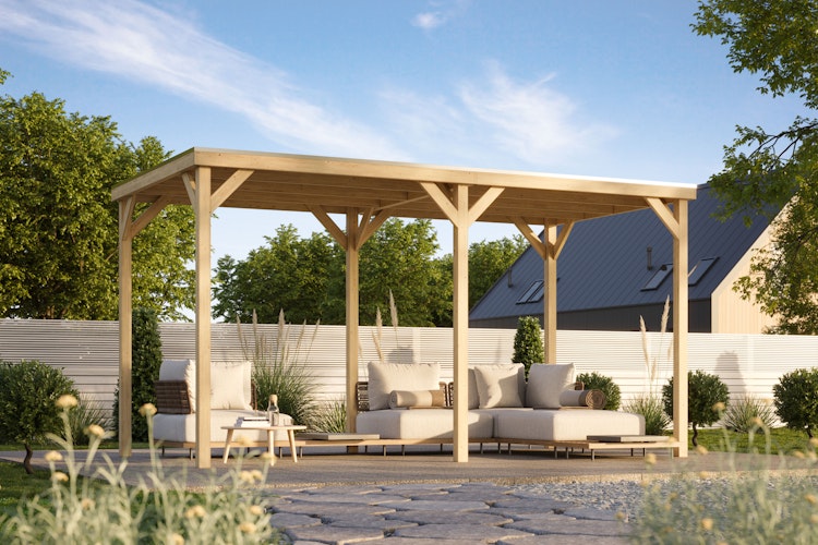 Karibu Pavillon Cubeco mit Flachdach