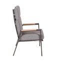 Vorschaubild Garden Pleasure Gartenmöbel Set BARLETTA, Tisch 180 x 91 + 4 Stapelsessel, Alu Anthrazit / Nonwood Holz-Optik / Kissen 100 % Polyester
