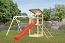 Vorschaubild Akubi Kinderspielturm Anna mit Pultdach inkl. Wellenrutsche, Netzrampe und Doppelschaukel