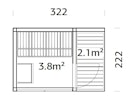 Vorschaubild Palmako Saunahaus Sarah 3,8 + 2,1 m² - 16 mm