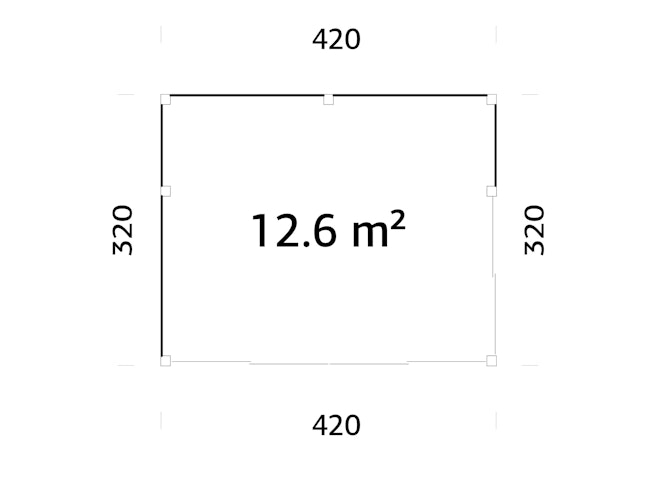 Palmako Gartenhaus Serena 12,6 m² Set 1 Slide - 44 mm