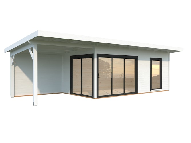 Palmako Gartenhaus Andrea 17,1+7,9 m² Slide Plus mit Isolierglas-Schiebetür  - 44 mm