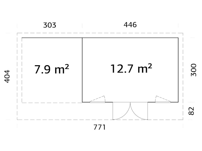 Palmako Gartenhaus Aurelia 12,7+7,9 m² - 44 mm