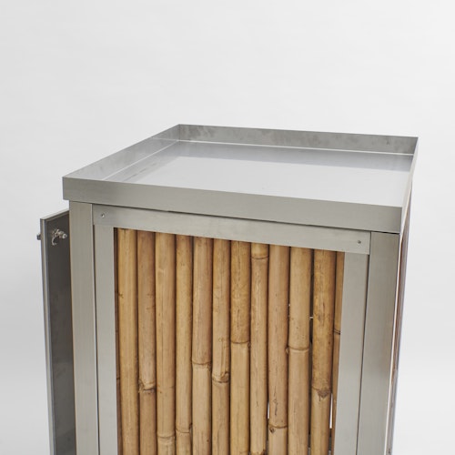 BambusBASIS Mülltonnenbox Edelstahl für 240 l-Tonne  -  1-/2-/3-er Box