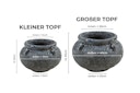 Vorschaubild Vosteen Design Blumentopf / Pflanzgefäß Terrakotta schwarz 2er Set ø 23 cm x H 16 cm, 40 cm x H 27 cm