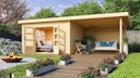 Vorschaubild Karibu Woodfeeling Gartenhaus Northeim 4 inkl. 300 cm Schleppdach und Rückwand