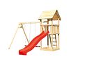 Vorschaubild Akubi Kinderspielturm Lotti mit Satteldach inkl. Wellenrutsche und Doppelschaukelanbau (Set B)