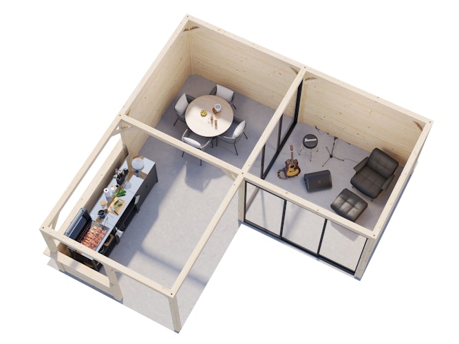 Palmako Pavillon Bianca 24,9 m² Set 509 Slide Plus mit Isolierglas-Schiebetüren