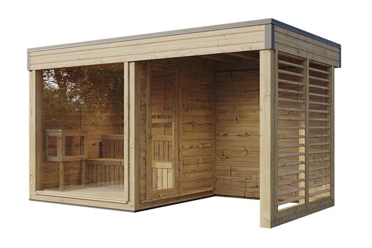 Wolff Finnhaus Saunahaus Sina 4323/5323 mit Seitendach
