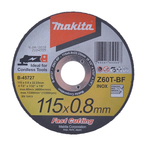 Makita Trennscheibe 115x0,8mm Inox B-45727