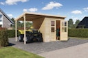 Vorschaubild Karibu Eco Gartenhaus Merseburg 4 inkl. Anbaudach - Sparset