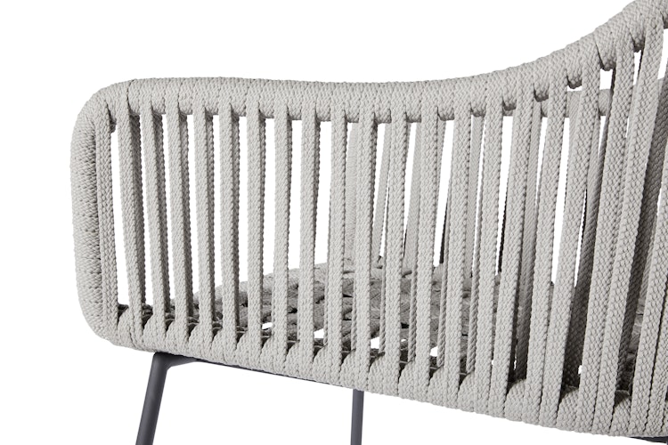 Diamond Garden Stuhl KRETA, Edelstahl Dunkelgrau / Rope / Sunproof (100 % Polypropylen)