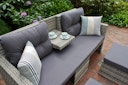 Vorschaubild Garden Pleasure Lounge-Sofa VALLETTA, Polyrattan Grau / Kissen Olefin (100 % Polypropylen) Grau