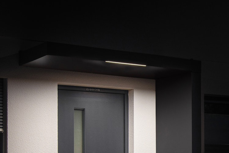 Gutta Rechteckvordach BS Plus 160 Sonderfarbe inkl. Seitenteil und Briefkasten (neues Modell)