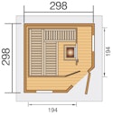 Vorschaubild Weka Blockbohlen Saunahaus Kurikka inkl. Elementsauna 28/68 mm