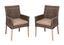 Vorschaubild Garden Pleasure Gartenmöbel Set OAKLAND / NORVELL, Tisch 200 x 100 + 4 Sessel, Akazie / Polyrattan Pfefferbraun / Kissen 100 % Polyester Taupe