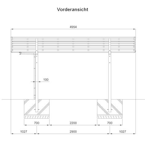 Ximax Carport Portoforte Typ 60 495 x 270 cm