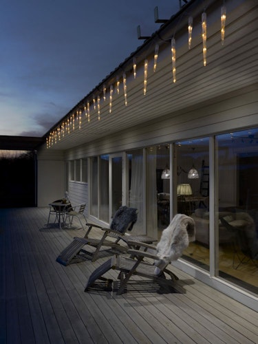 Konstsmide Weihnachtsbeleuchtung  LED Eiszapfen Lichtervorhang 16 Zapfen