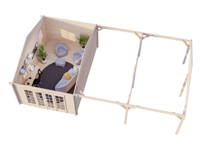 Palmako Gartenhaus Irene 19,0+33,2 m² - 44 mm