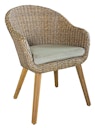 Vorschaubild Garden Pleasure Gartenmöbel Set CARSON, Tisch 162 x 90 + 4 Sessel, Akazie / Polyrattan Hellbraun / Kissen 100 % Polyester Taupe